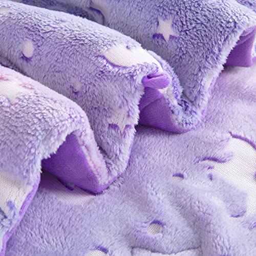 ROYALAY 7 Pieces Kids Glow in The Dark Comforter Set Bedding Set Full Size for Teenage Girls and Kids, Starry Night Super Soft Down Alternative Comforter with Sheets Bed in a Bag Full (7 Pcs)