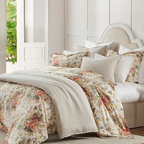 HiEnd Accents Floral Bedding Jardin Lyocell 3 Piece Super Queen Comforter Set, Cottage Garden Botanical Rose Print Bed Set, Women Girls Soft Silky Flower Comforter with Pillow Shams
