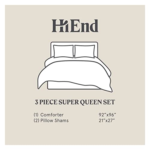HiEnd Accents Floral Bedding Jardin Lyocell 3 Piece Super Queen Comforter Set, Cottage Garden Botanical Rose Print Bed Set, Women Girls Soft Silky Flower Comforter with Pillow Shams