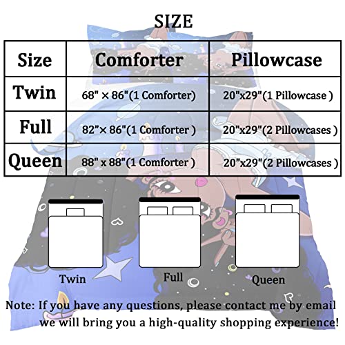 CAFCIOYG African American Black Girl Comforter Set Twin Comforter Set for Girls Kids Comforter Sets for Girls Girls Twin Bedding Blue,1 Comforter with 1 Pillowcase