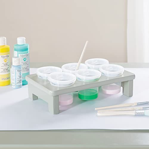 MARTHA STEWART Kids' Jr. Art Center with Stools and Bins - Creamy White: Storage Bins, Paper Roller, and Paint Cups, Toddlers Work Station - Children's Wooden Learning Furniture