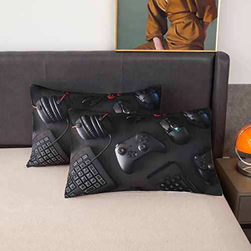 YHXSLY Gamer Comforter Set for Boys Teen Kids Full Size Gaming Comforter Soft Microfiber Gampad Quilt and Pillowcase Video Game Bedding Sets Room Decor (Color 1,Full)