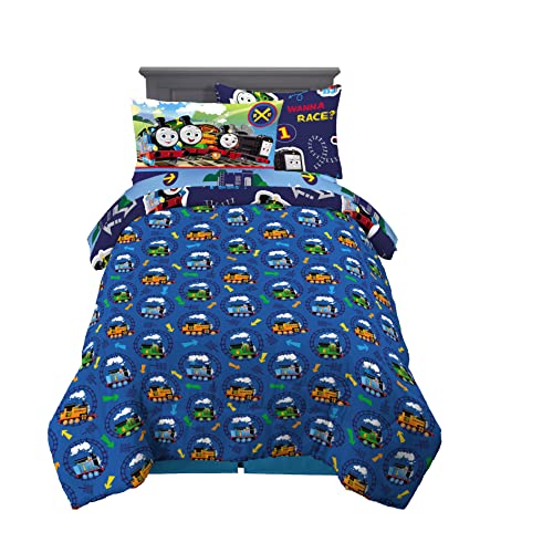 Franco Thomas & Friends Kids Bedding Super Soft Comforter and Sheet Set, 4 Piece Twin Size, (Official Licensed Thomas & Friends Product)