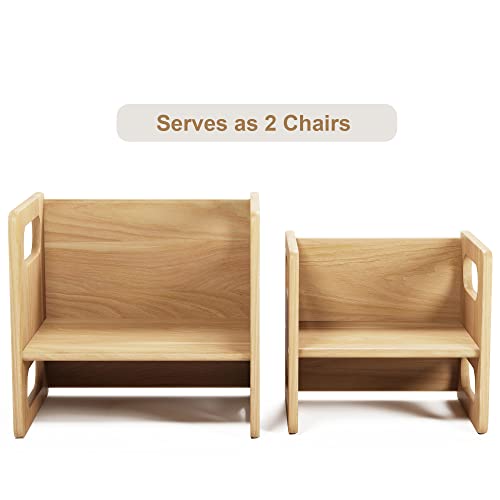 ERUGI Montessori Weaning Table and Chair,Real Hardwood, Desk for Toddler Reading,Snack Time,Playroom,Activity Cube,Step Stool,1-3 Year Old Kids Montessori Furniture