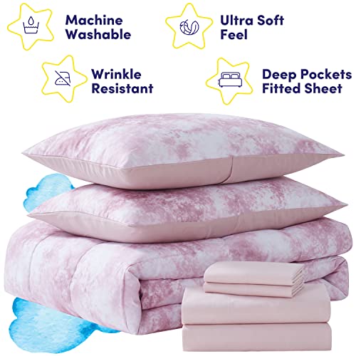 Kids Bedding Set Bed in a Bag for Boys and Girls Toddlers Printed Sheet Set and Comforter , Full, Waterbury Marble