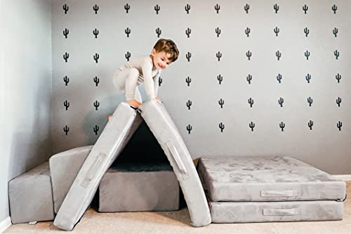 The Figgy Waterproof Play Couch Base Set 7 Piece Indoor Climbing Toy, Playroom Furniture, Kids Fort, or Kids Bedroom Furniture. Montessori-Inspired Kids Modular Sofa.
