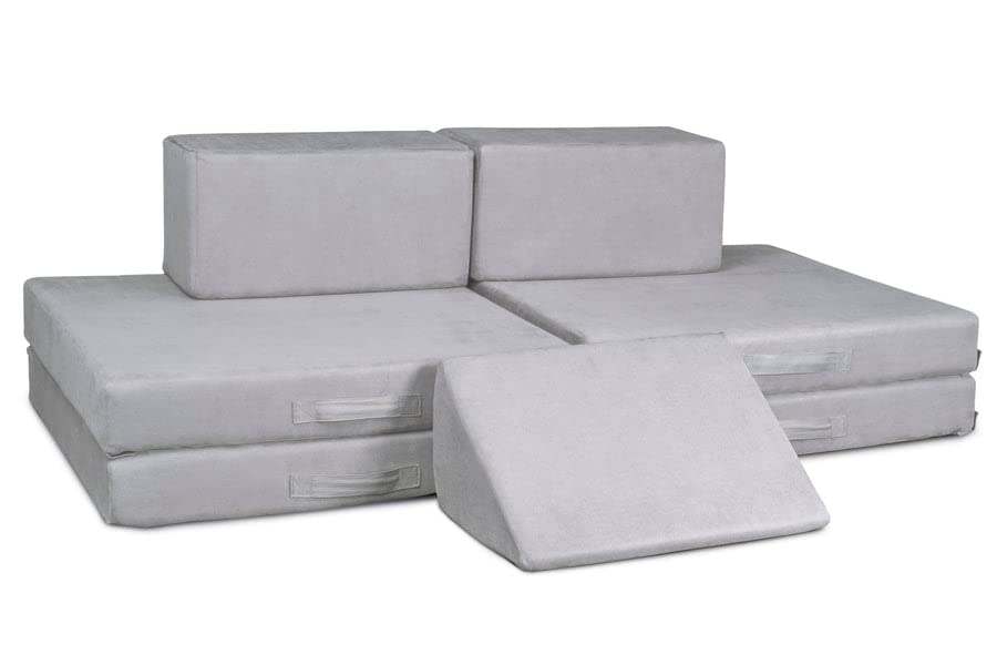 The Figgy Waterproof Play Couch Base Set 7 Piece Indoor Climbing Toy, Playroom Furniture, Kids Fort, or Kids Bedroom Furniture. Montessori-Inspired Kids Modular Sofa.
