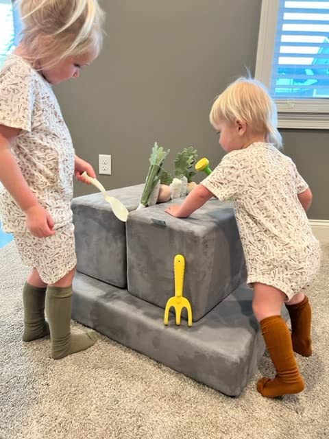 The Figgy Waterproof Play Couch Base Set 7 Piece Indoor Climbing Toy, Playroom Furniture, Kids Fort, or Kids Bedroom Furniture. Montessori-Inspired Kids Modular Sofa.