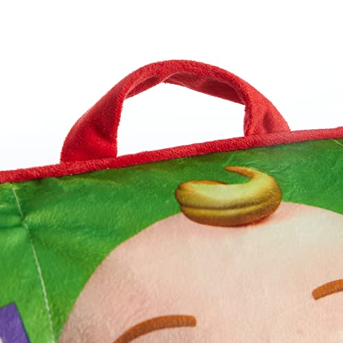 Idea Nuova Cocomelon Kids Mink Plush Bean Bag Chair with Piping & Top Carry Handle , Large