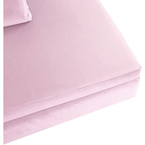 CRITTER SITTERS Kids Lil Lounger | Play Couch | Modular Sofa | Fort Building, Open Ended Play | Sturdy Foam | Washable Covers | | Flexible Seating for Playroom, Lionfish Pink (CSLILLOUNGER-NVY)