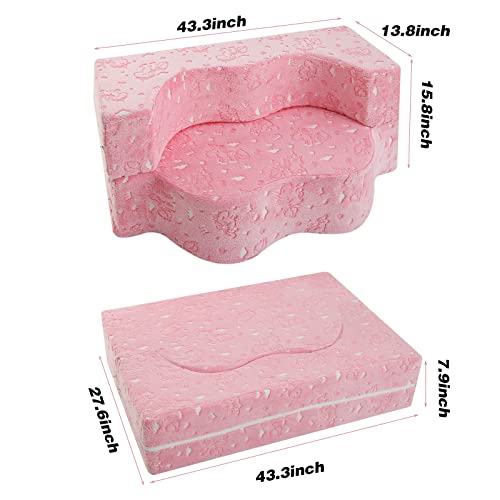 MeMoreCool Kids Couch for Playroom, Toddler Couch Fold Out, Glow in The Dark Toddler Sofa, Unicorn Toddler Sofa for Girls and Boys, Kids Chair for Bedroom Lounge, Kids Couch and Sofa