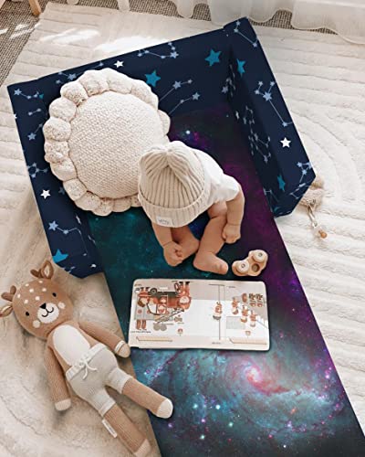 fond + found Kids Sofa, Constellation Zodiac Sign Toddler Couch 2-in-1 Convertible Sofa to Lounger, Starry Sky Flip Open Couch & Sleeper, Toddler Chair Kids Couch for Kids Girls Boys
