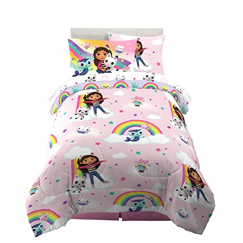 Franco Gabby's Dollhouse Kids Bedding Super Soft Comforter and Sheet Set with Sham, 5 Piece Twin Size, (Official Licensed Product)