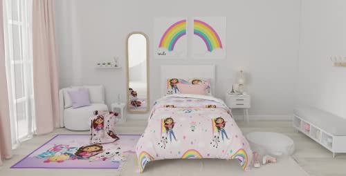 Franco Gabby's Dollhouse Kids Bedding Super Soft Comforter and Sheet Set with Sham, 5 Piece Twin Size, (Official Licensed Product)