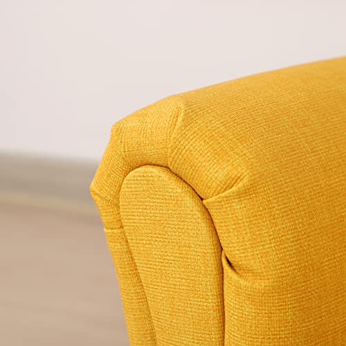 Getifun Kids Sofa Chair with Ottoman/PVC Leather Toddler Couch with Plastic Legs/Upholstered Children Armchair for Kids Under 4 Years Old/Single Seat with Stool (Yellow)