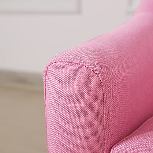 Kids Sofa Couch/Big Kids Couch/Linen Fabric 2-Seater Upholstered Bbay Sofa Chair/Ideal Children Gift for Girls & Boys (30-Inch) (Pink)
