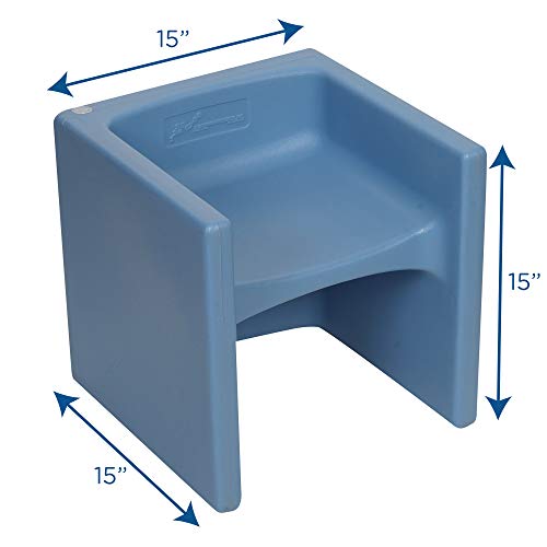 Children's Factory-CF910-013 Cube Chair for Kids, Flexible Seating Classroom Furniture for Daycare/Playroom/Homeschool, Indoor/Outdoor Toddler Chair, Sky Blue