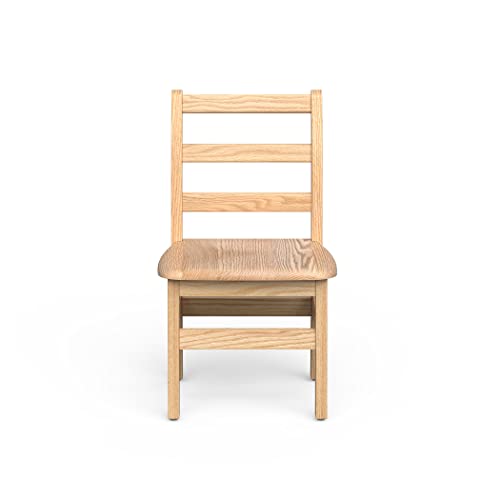 Foundations Little Scholar Wooden Kids Chairs 2-Pack, Solid Oak Hardwood, Fully-Assembled for School Classroom Seating, Made in USA (12 Inch Seat Height, Ages 6-8)