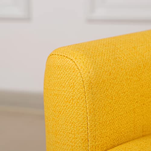Getifun Kids Sofa Chair, Toddler Armchair Couch, PVC Upholstered Children Sofa with Wooden Legs, Perfect for Baby Gift(30-Inch) (Yellow)