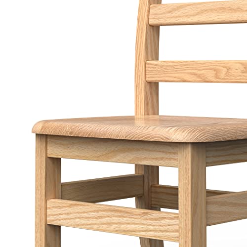 Foundations Little Scholar Wooden Kids Chairs 2-Pack, Solid Oak Hardwood, Fully-Assembled for School Classroom Seating, Made in USA (12 Inch Seat Height, Ages 6-8)