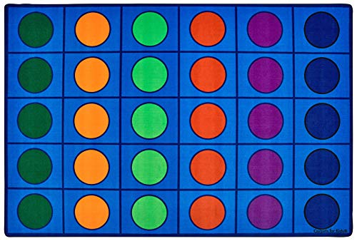 Carpets for Kids Seating Circles Rug 4218, Rectangle 8ft x 12ft Physical Distance Carpet