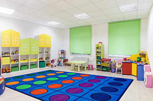 Carpets for Kids Seating Circles Rug 4218, Rectangle 8ft x 12ft Physical Distance Carpet