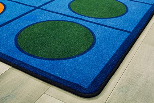 Carpets for Kids Seating Circles Rug 4218, Rectangle 8ft x 12ft Physical Distance Carpet