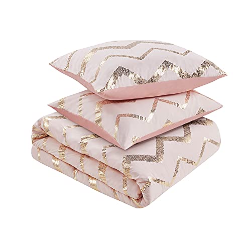 Codi Rose Gold Bedding Set King Size, Girls Blush/Pink Comforter Sets, 4 Piece (2 Matching Sham + 1 Decorative Pillow)