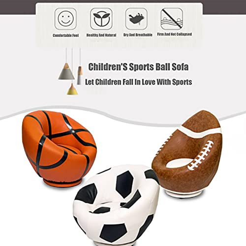YYOBK 360° Rotating Kids Sofa,Kids' Armchairs,Armrest Sofa,Backrest Chair,Lazy Sofa,Toddler Couch Ottoman,Children's Sofa,Football,Basketball, Rugby Shaped Sofa,for 3 to 12Year Old (Color : Rugby)