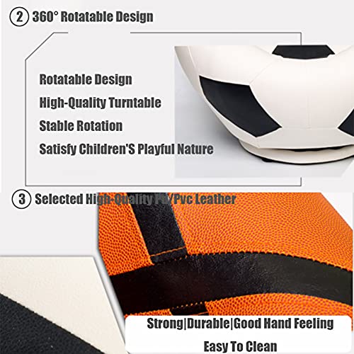 YYOBK 360° Rotating Kids Sofa,Kids' Armchairs,Armrest Sofa,Backrest Chair,Lazy Sofa,Toddler Couch Ottoman,Children's Sofa,Football,Basketball, Rugby Shaped Sofa,for 3 to 12Year Old (Color : Rugby)