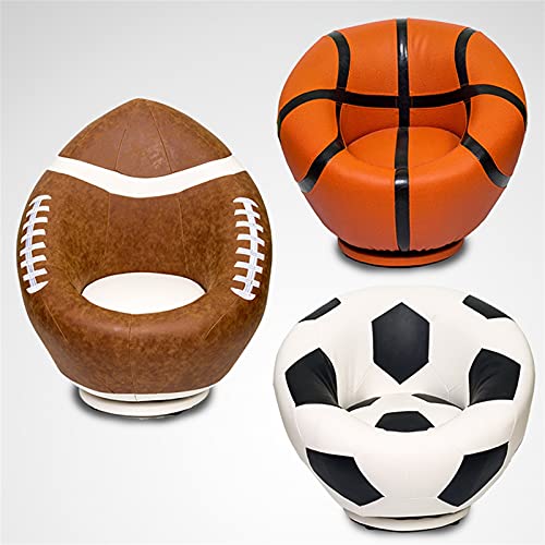 YYOBK 360° Rotating Kids Sofa,Kids' Armchairs,Armrest Sofa,Backrest Chair,Lazy Sofa,Toddler Couch Ottoman,Children's Sofa,Football,Basketball, Rugby Shaped Sofa,for 3 to 12Year Old (Color : Rugby)