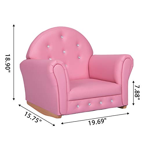 Kinfant Kid Sofa Kids Couch- Kids Armchair with PVC Leather, Mini Toddler Couch for Baby Boys and Girls (Pink)