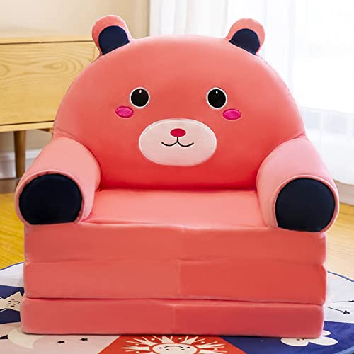 FUELEGO 2 in 1 Foldable Plush Kids Sofa Cover Children Backrest Armchair Sofa Cover Cute Cartoon Flip Open Lazy Sofa Bed for Living Room Bedroom