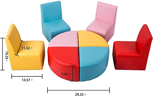 J-SUN-7 Kids Couch Set Toddler Sofa Set - 8 pcs Daycares Chairs for Toddlers Activities, Colorful Modular Flexible Seating Set for Home Preschool Playroom