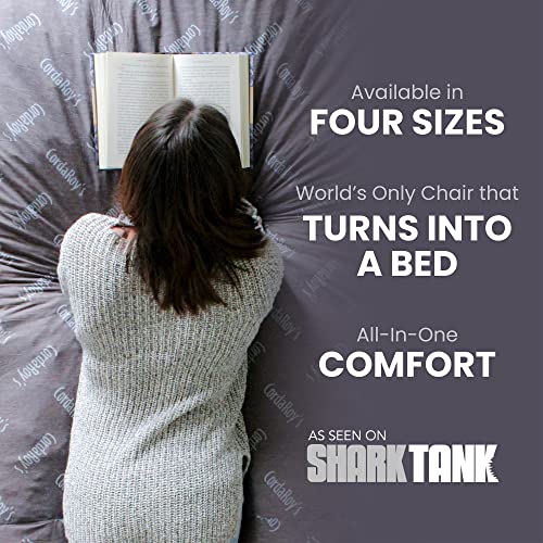 CordaRoy's Faux Fur Bean Bag Chair for Kids, Convertible Chair Folds from Bean Bag to Bed, As Seen on Shark Tank, Pink