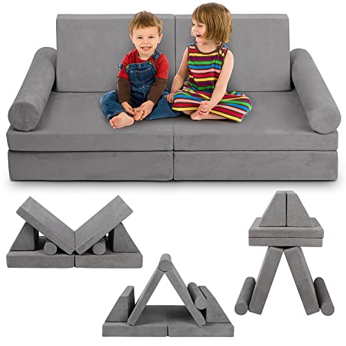 TOLEAD Play Couch Sofa for Kids Imaginative Furniture Play Set for Creative Kids,Toddler to Teen Bedroom Furniture,Girls and Boys Playroom Sofa (Medium)…