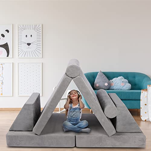 TOLEAD Play Couch Sofa for Kids Imaginative Furniture Play Set for Creative Kids,Toddler to Teen Bedroom Furniture,Girls and Boys Playroom Sofa (Medium)…