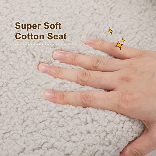 ALIMORDEN Kids Ultra-Soft Snuggle Foam Filled Chair, Single Cuddly Sherpa Reading Couch for Boys and Girls, Light Grey