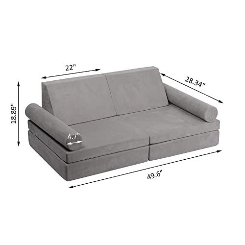 TOLEAD Play Couch Sofa for Kids Imaginative Furniture Play Set for Creative Kids,Toddler to Teen Bedroom Furniture,Girls and Boys Playroom Sofa (Medium)…