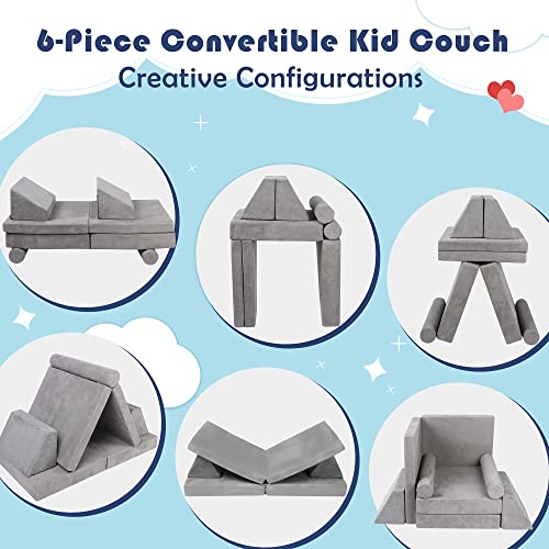 TOLEAD Play Couch Sofa for Kids Imaginative Furniture Play Set for Creative Kids,Toddler to Teen Bedroom Furniture,Girls and Boys Playroom Sofa (Medium)…