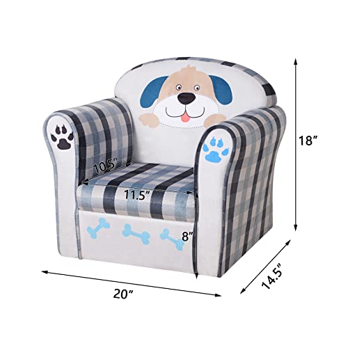AFBKSS&BB Children Sofa, Kids Armrest Chair, Sturdy Wood Construction Kids Furniture, Armchair Couch for Preschool Children, Lightweight Toddler Sofa Chair, Puppy Pattern