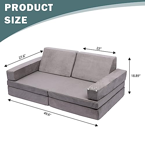 Betterhood Modular Kids Play Couch Child Sectional Sofa Imaginative Furniture Play Set for Creative Kids,Toddler to Teen Bedroom Furniture,Girls and Boys Playroom Convertible Sofa Medium…