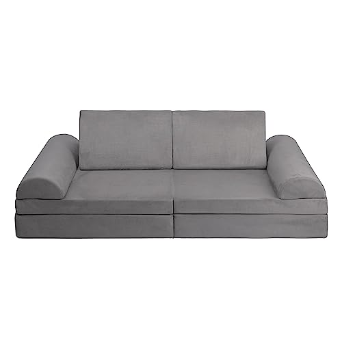 Betterhood Play Couch Sofa for Kids Imaginative Furniture Play Set for Creative Kids,Toddler to Teen Bedroom Furniture,Girls and Boys Playroom Sofa Large Grey