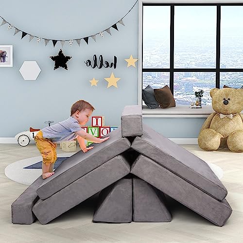 Betterhood Modular Kids Play Couch Child Sectional Sofa Imaginative Furniture Play Set for Creative Kids,Toddler to Teen Bedroom Furniture,Girls and Boys Playroom Convertible Sofa Medium…
