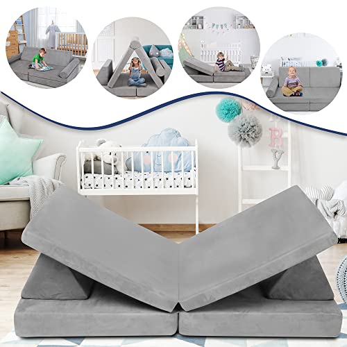 TOLEAD Play Couch Sofa for Kids Imaginative Furniture Play Set for Creative Kids,Toddler to Teen Bedroom Furniture,Girls and Boys Playroom Sofa (Medium)…