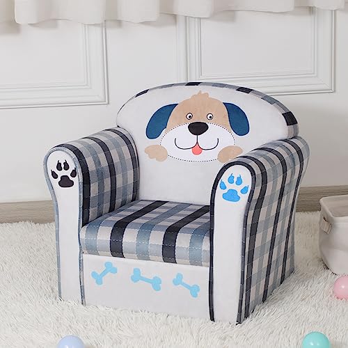 AFBKSS&BB Children Sofa, Kids Armrest Chair, Sturdy Wood Construction Kids Furniture, Armchair Couch for Preschool Children, Lightweight Toddler Sofa Chair, Puppy Pattern