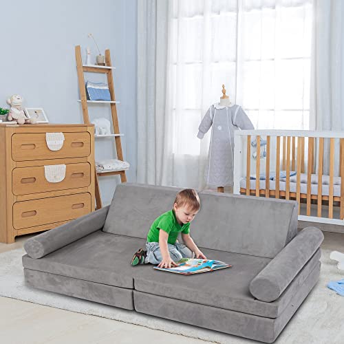 TOLEAD Play Couch Sofa for Kids Imaginative Furniture Play Set for Creative Kids,Toddler to Teen Bedroom Furniture,Girls and Boys Playroom Sofa (Medium)…