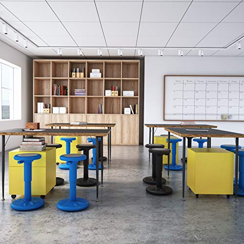 Studico ActiveChairs Adjustable Wobble Stool, Flexible Classroom Seating, Improves Focus, Posture and Helps ADHD/ADD, Sensory Chair, Active Fidget Chairs Adjusts from 16.65" to 23.75" Ages 13-18 Black
