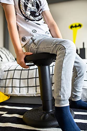 Studico ActiveChairs Adjustable Wobble Stool, Flexible Classroom Seating, Improves Focus, Posture and Helps ADHD/ADD, Sensory Chair, Active Fidget Chairs Adjusts from 16.65" to 23.75" Ages 13-18 Black