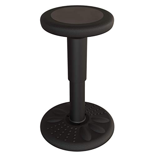 Studico ActiveChairs Adjustable Wobble Stool, Flexible Classroom Seating, Improves Focus, Posture and Helps ADHD/ADD, Sensory Chair, Active Fidget Chairs Adjusts from 16.65" to 23.75" Ages 13-18 Black